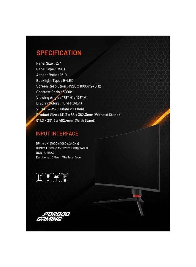 Curved Monitor - 27” 1920×1080