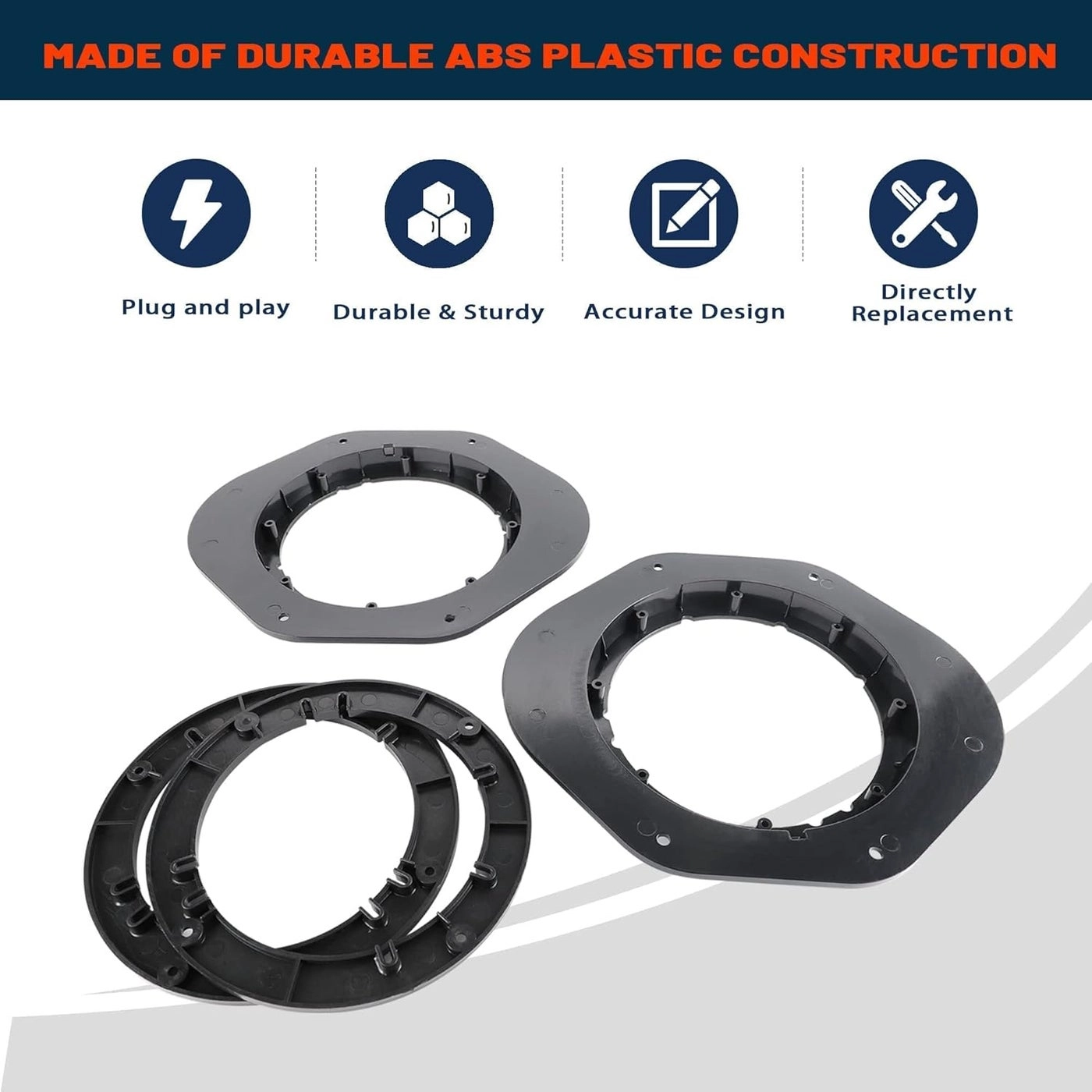 Front Door Speaker Adapter Spacer Ring - 6.5 inch