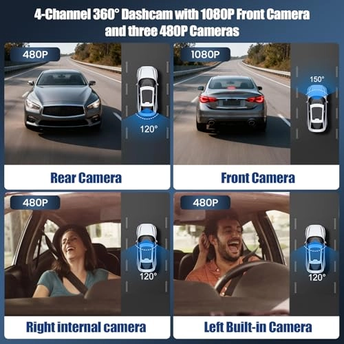 4-Channel Dash Cam - 1080P