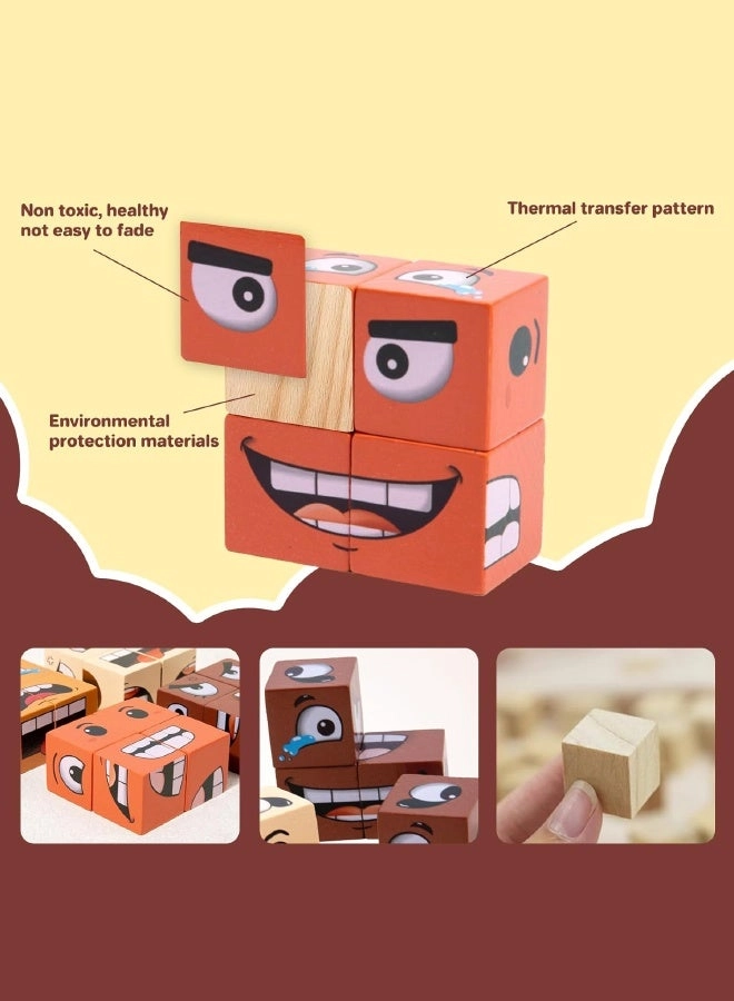 Face Blocks - Wooden 16 blocks 3+ Years