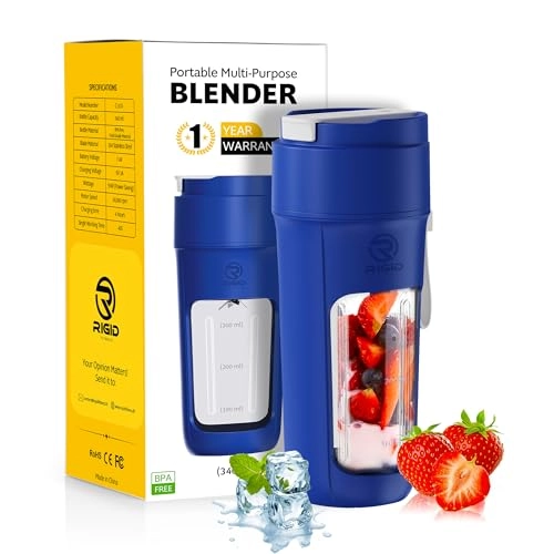 Portable Blender Bottle - Cordless USB-C Stainless Steel Blade BPA Free