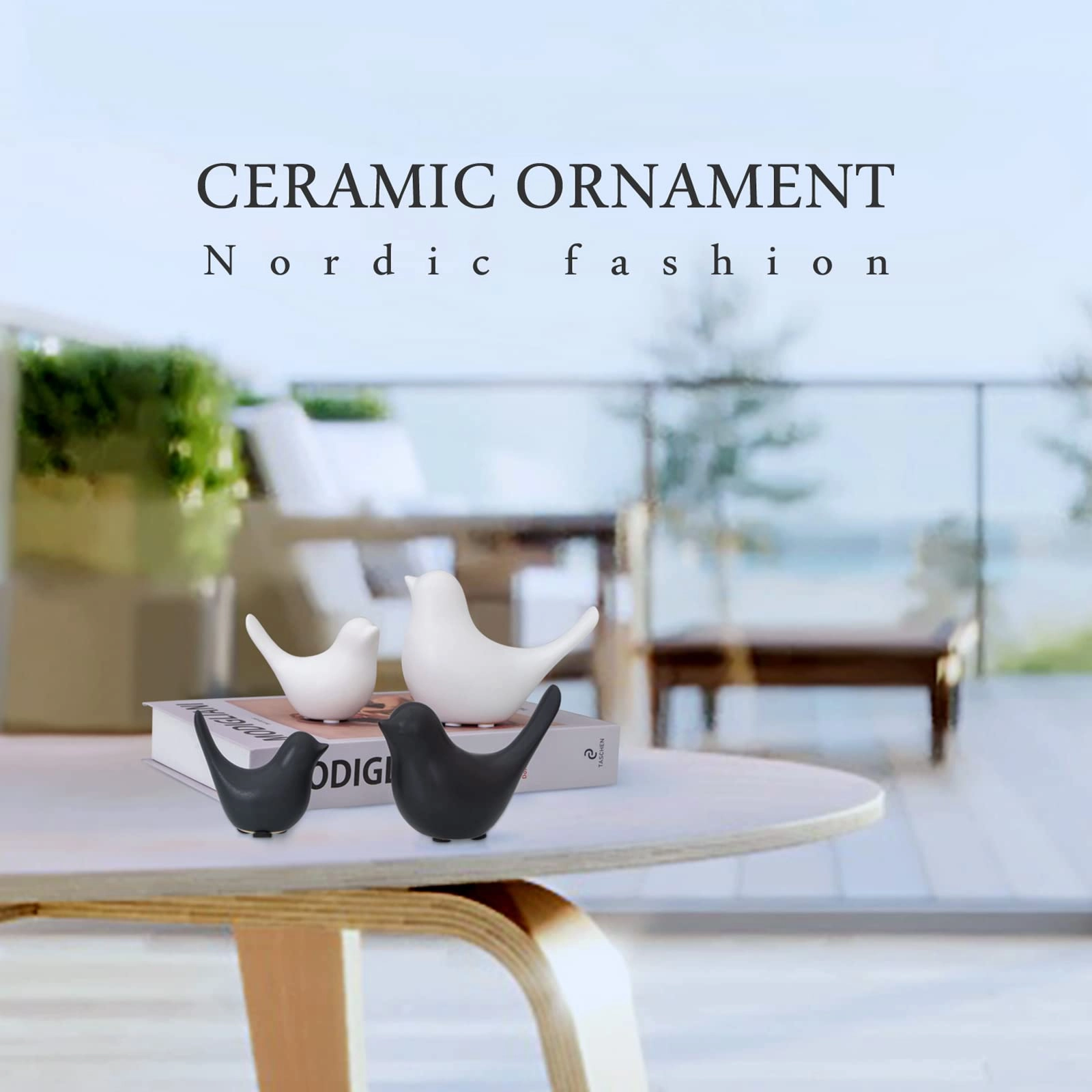 White Birds Statues - Ceramic