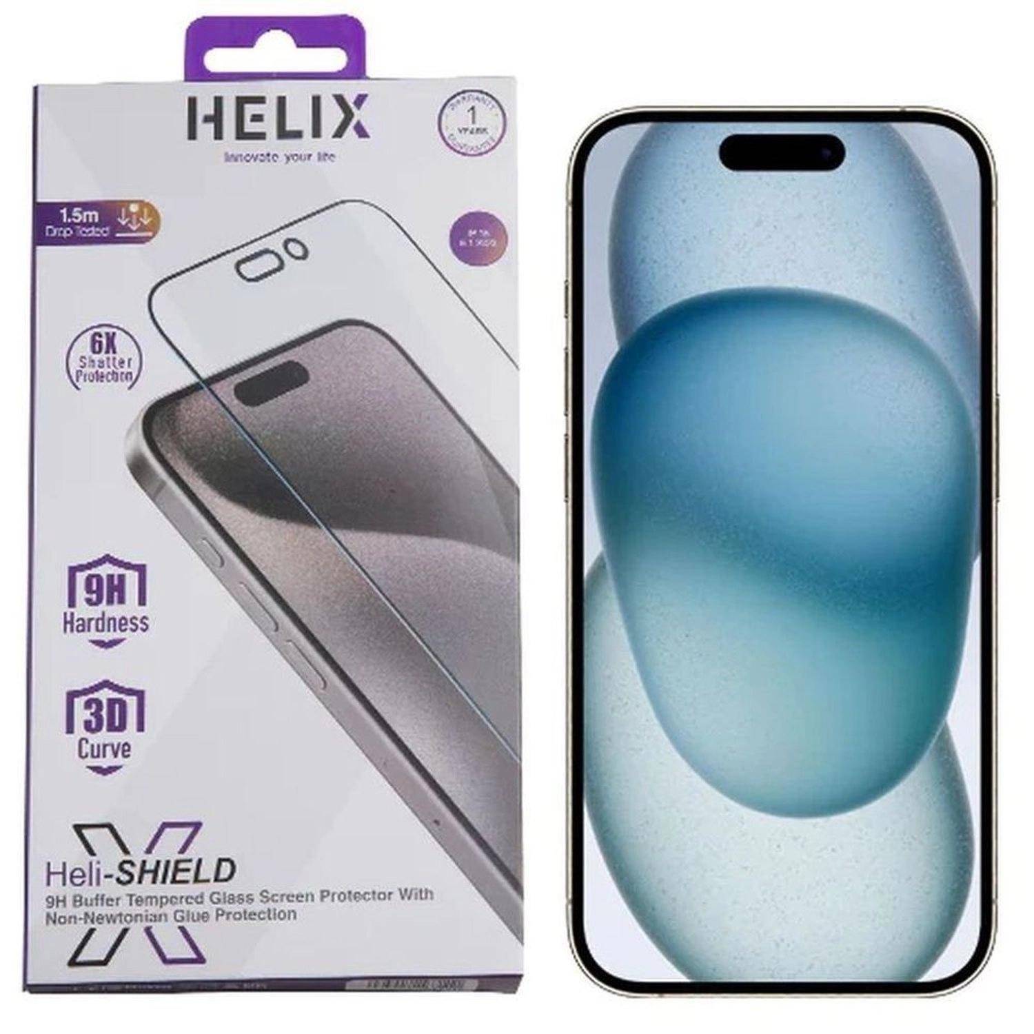 Clear Tempered Glass Screen Protector for iPhone 15 Pro