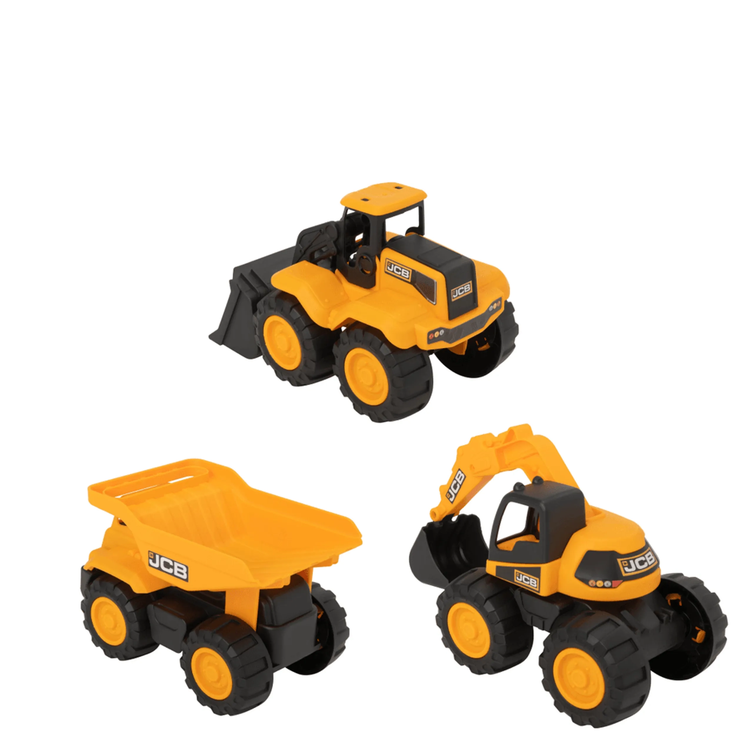 Dump Truck - 7-inch + Wheel Loader + Excavator - 3 pcs
