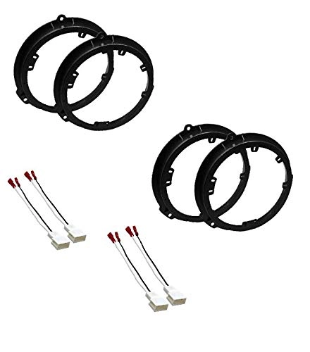 ASC Audio Car Stereo Speaker Install Bracket Plates and Speaker Wire - 6" 6.5" 6.75" Inch