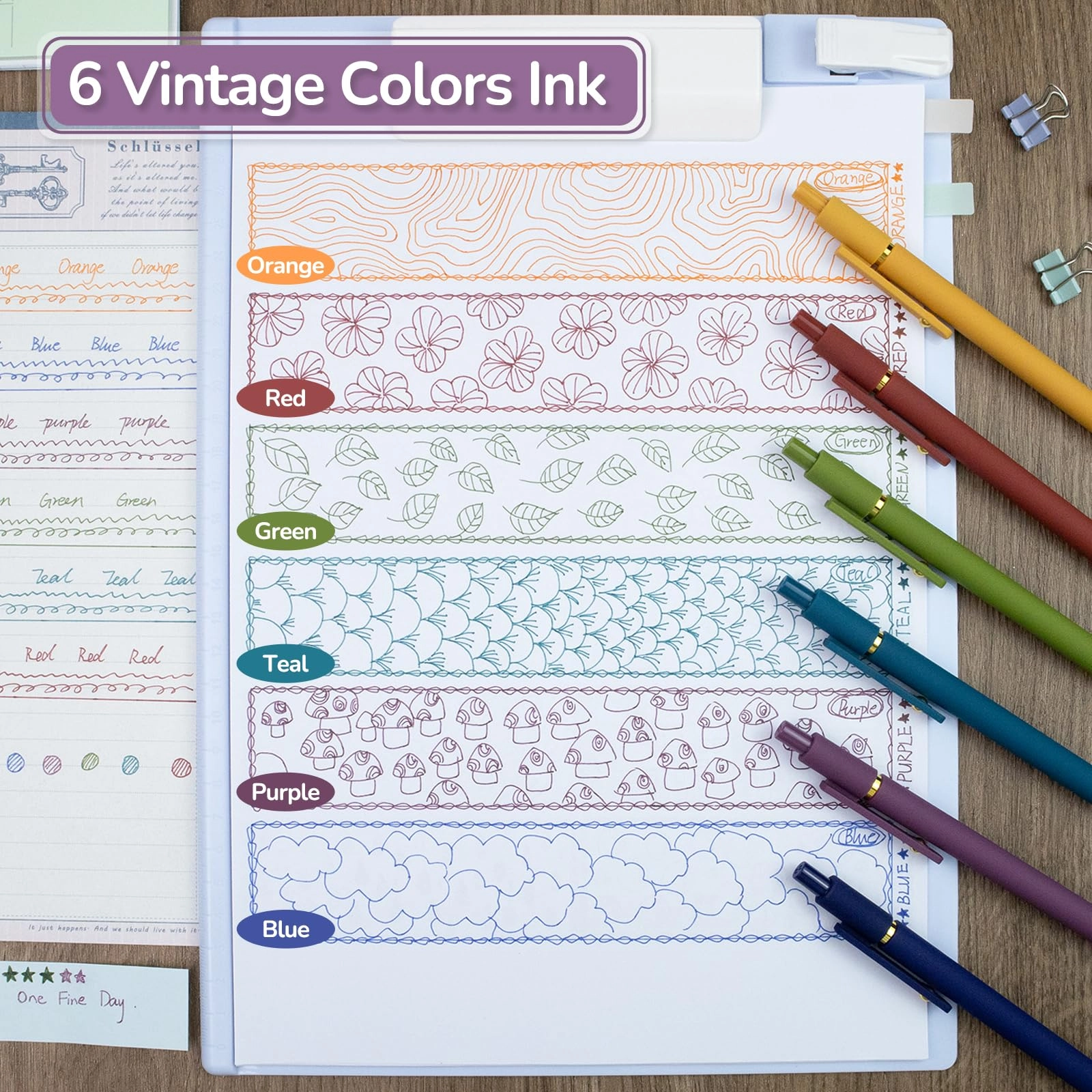 Color Pens - 6 Pcs 0.5mm