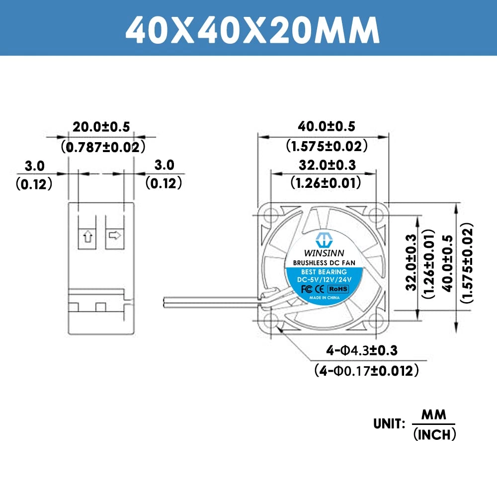 40mm Fan - 4Pcs