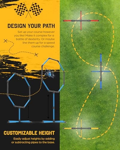 Drone Obstacle Course Kit - 3 Hoop Sizes 20 inch / 23 inch / 27 inch Stopwatch