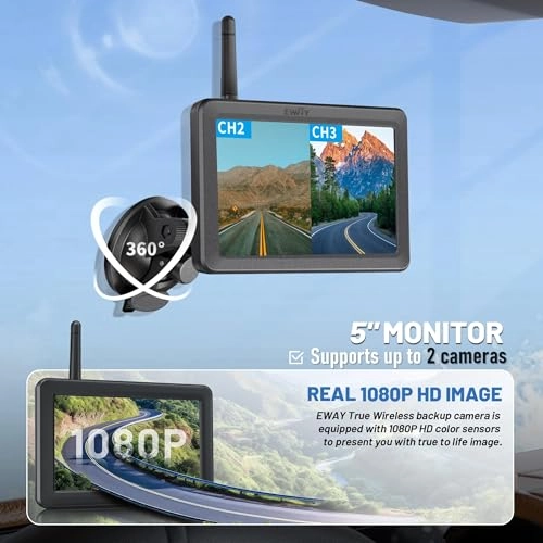 Wireless WiFi Magnetic Hitch Backup Camera - Night Vision 1080P