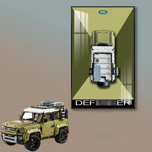 Display Wall Mount for LEGO Land Roveer Defendder 42110 - 50X80cm