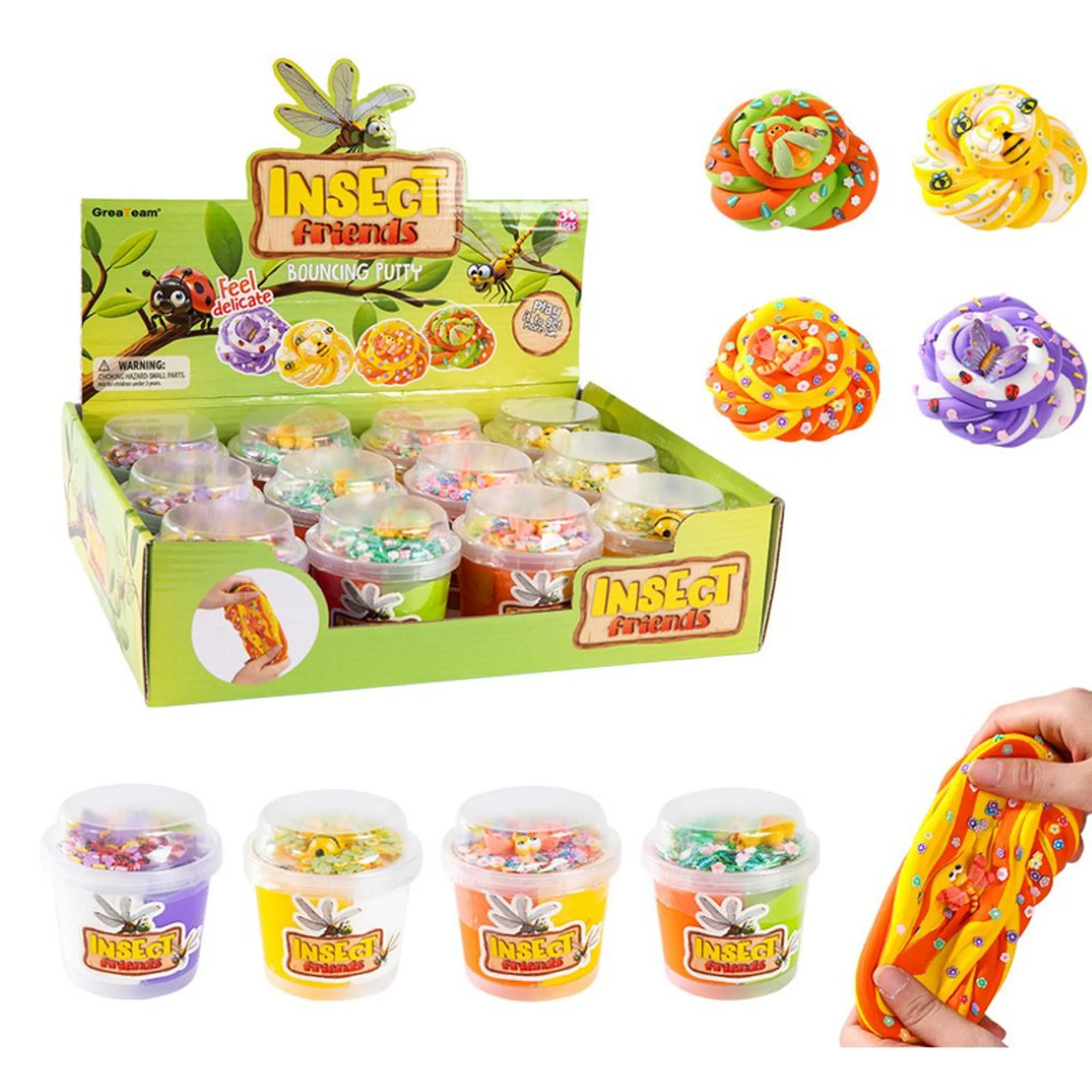 GreaTeam Insect Friends Bouncing Putty - 3+ years 12pc