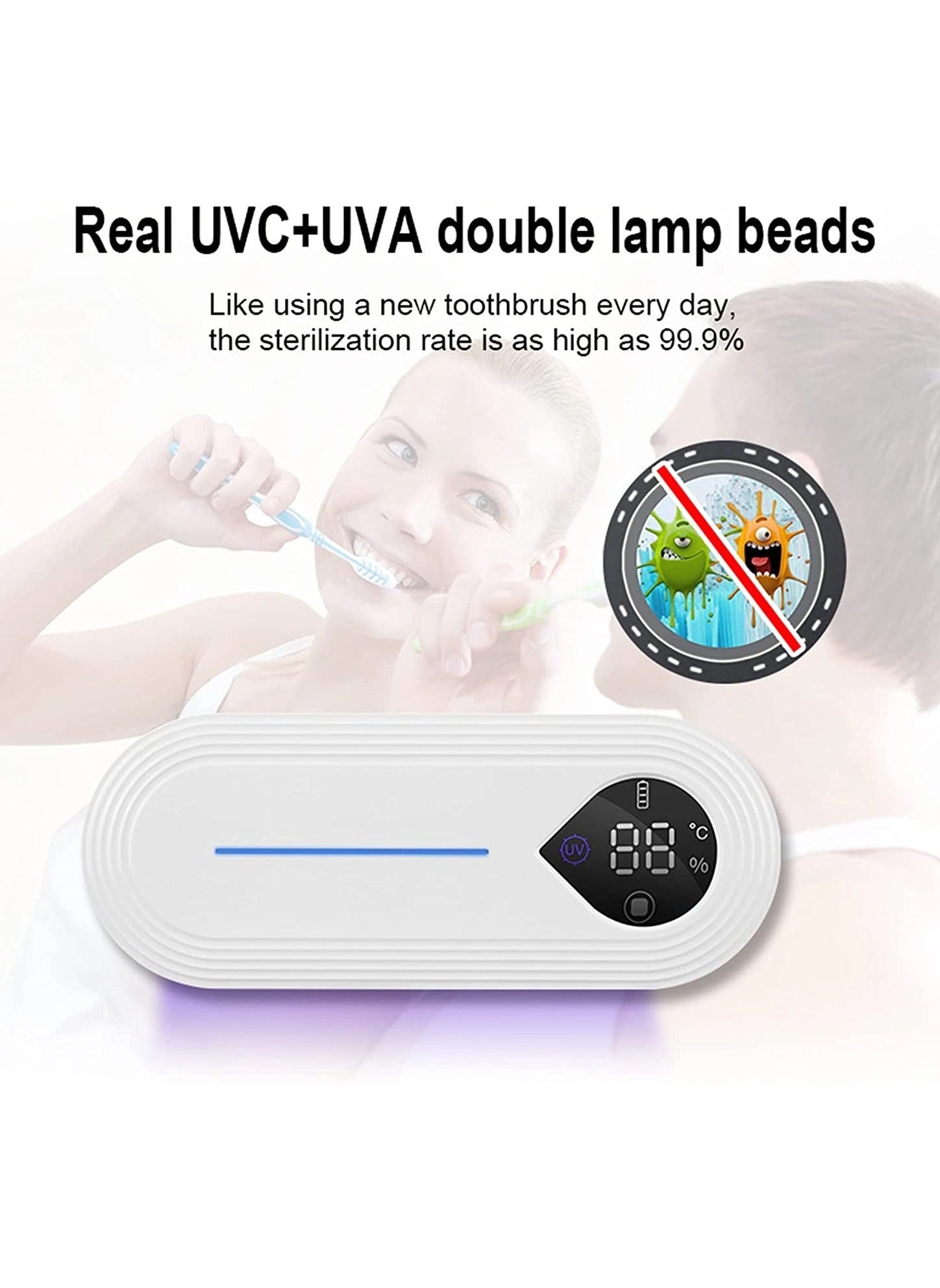 Wall Mount Toothbrush Holder - 3 Slots Wallmount / Countertop