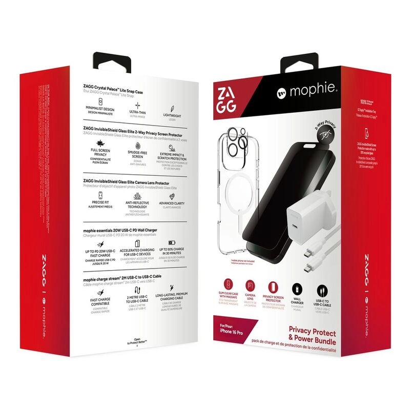 Crystal Palace Litesnap - 1.2m drop protection + Glass Elite - Anti Glare 5x stronger + Cable & Power - Durable Nylon Braided Cable