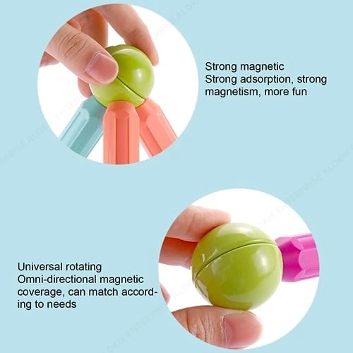 Plastic Magnetic Balls and Rods Set - 32 pcs