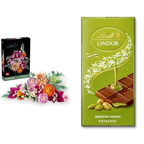 Flower Bouquet - 15pcs + Lindor Tablet Pistachio Chocolate - 100g