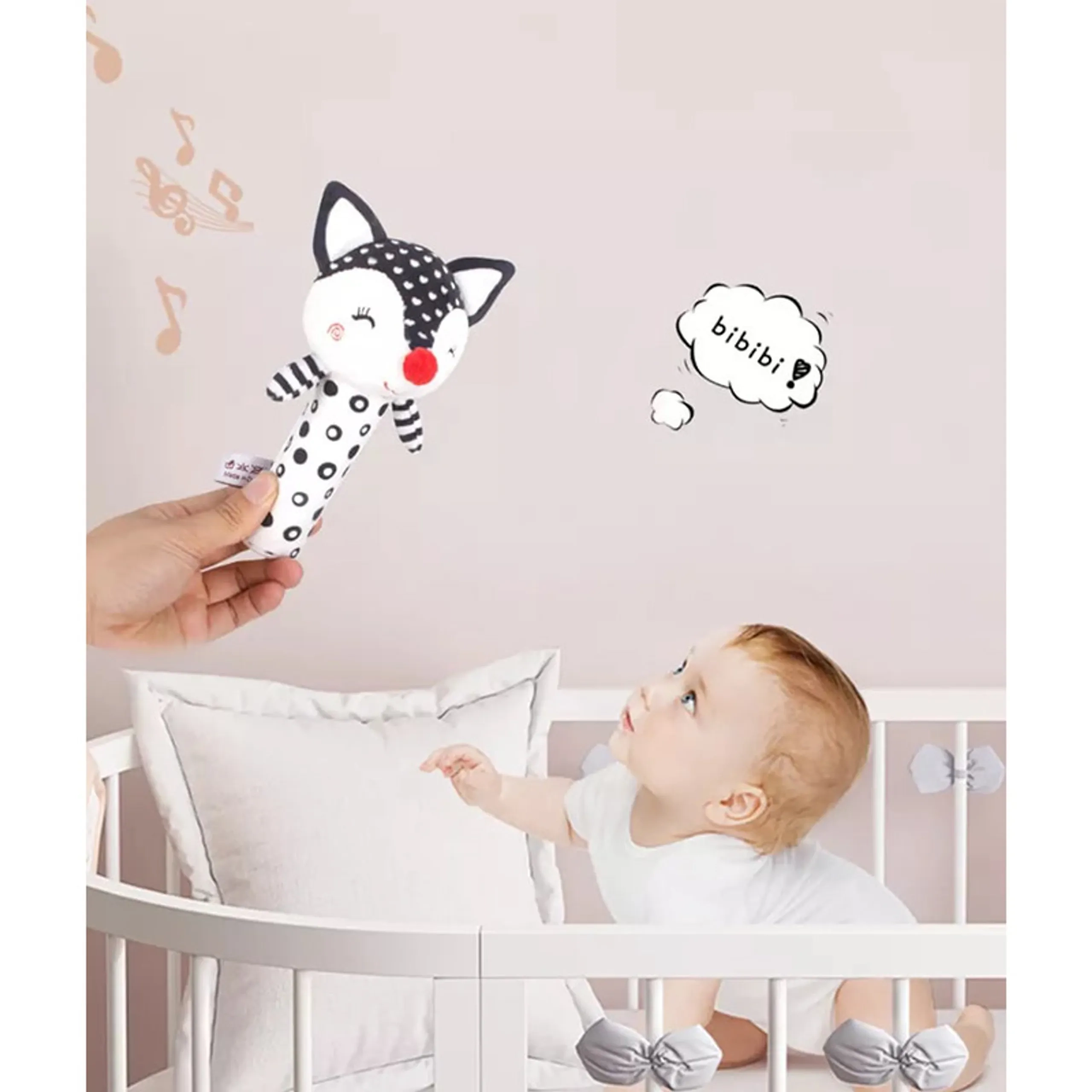 Baby Rattle Soft Toy - 3 months plush Fox