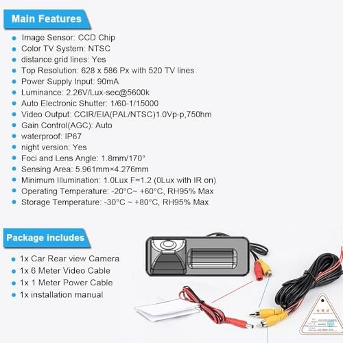 Car Rear View Camera - Night vision 628 x 586 pixels