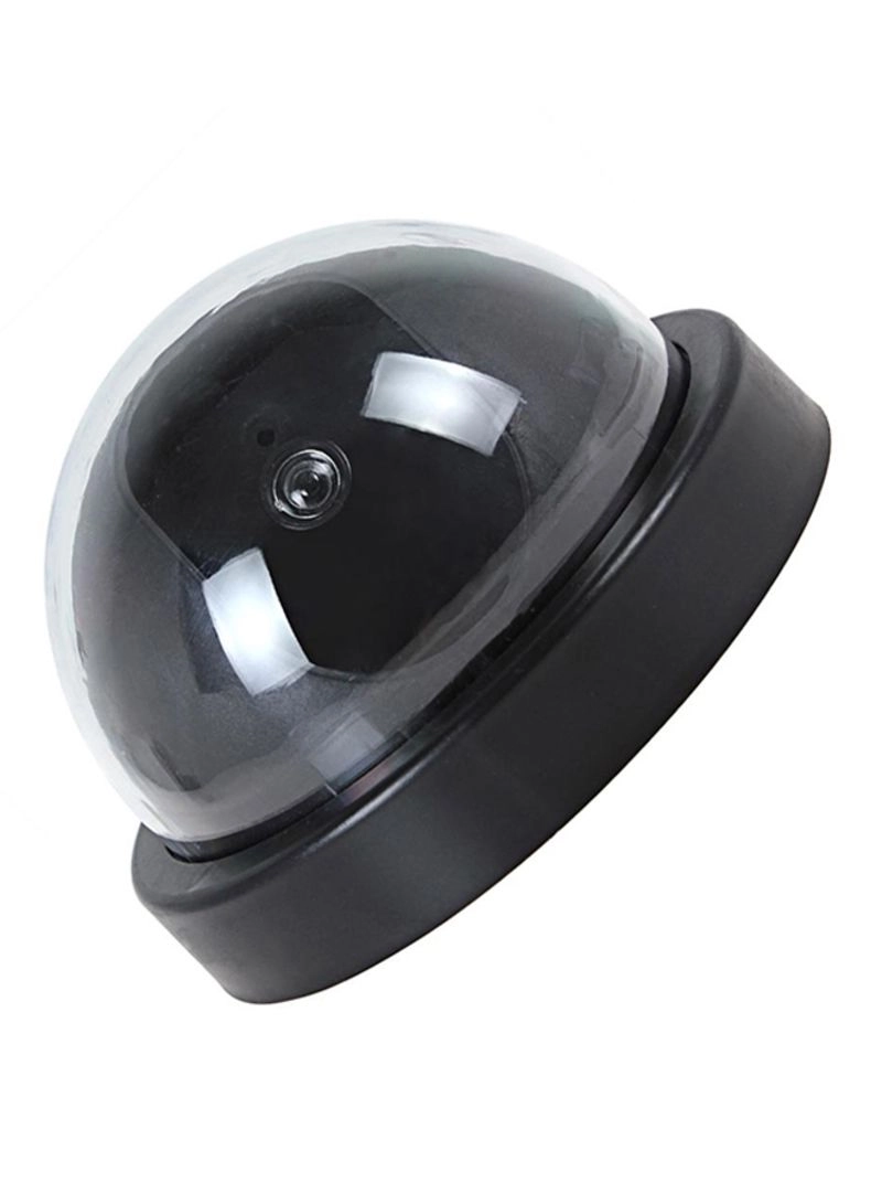 Dummy Security Camera - Solar Powered IR Red LED Light Silver