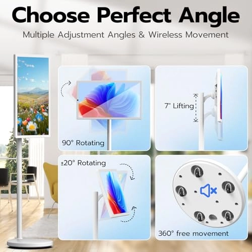 Portable Rolling TV - 1080P 27-Inch