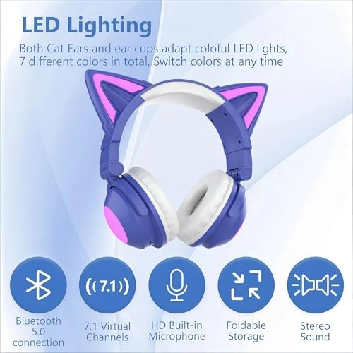 Cat Ear Bluetooth Headphones Wireless Headphone