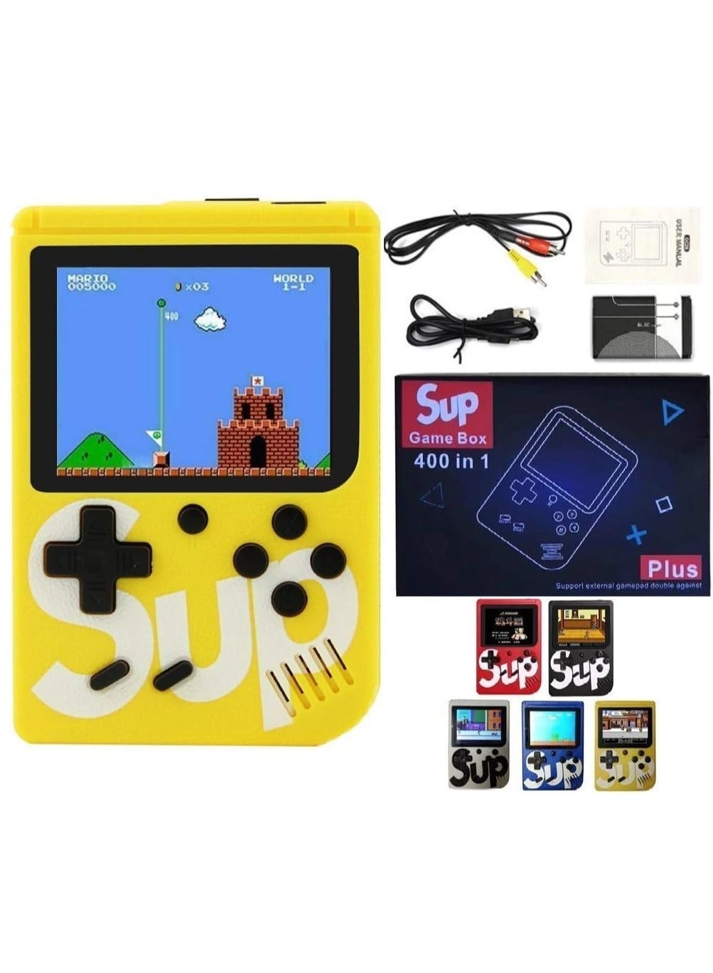 Handheld Game Console - 400 Built-in Games 3-Inch Color Screen Rechargeable Battery