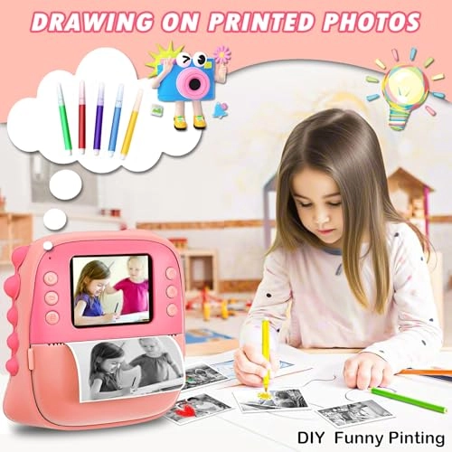 Kids Instant Digital Camera - 32GB 1080P Pink