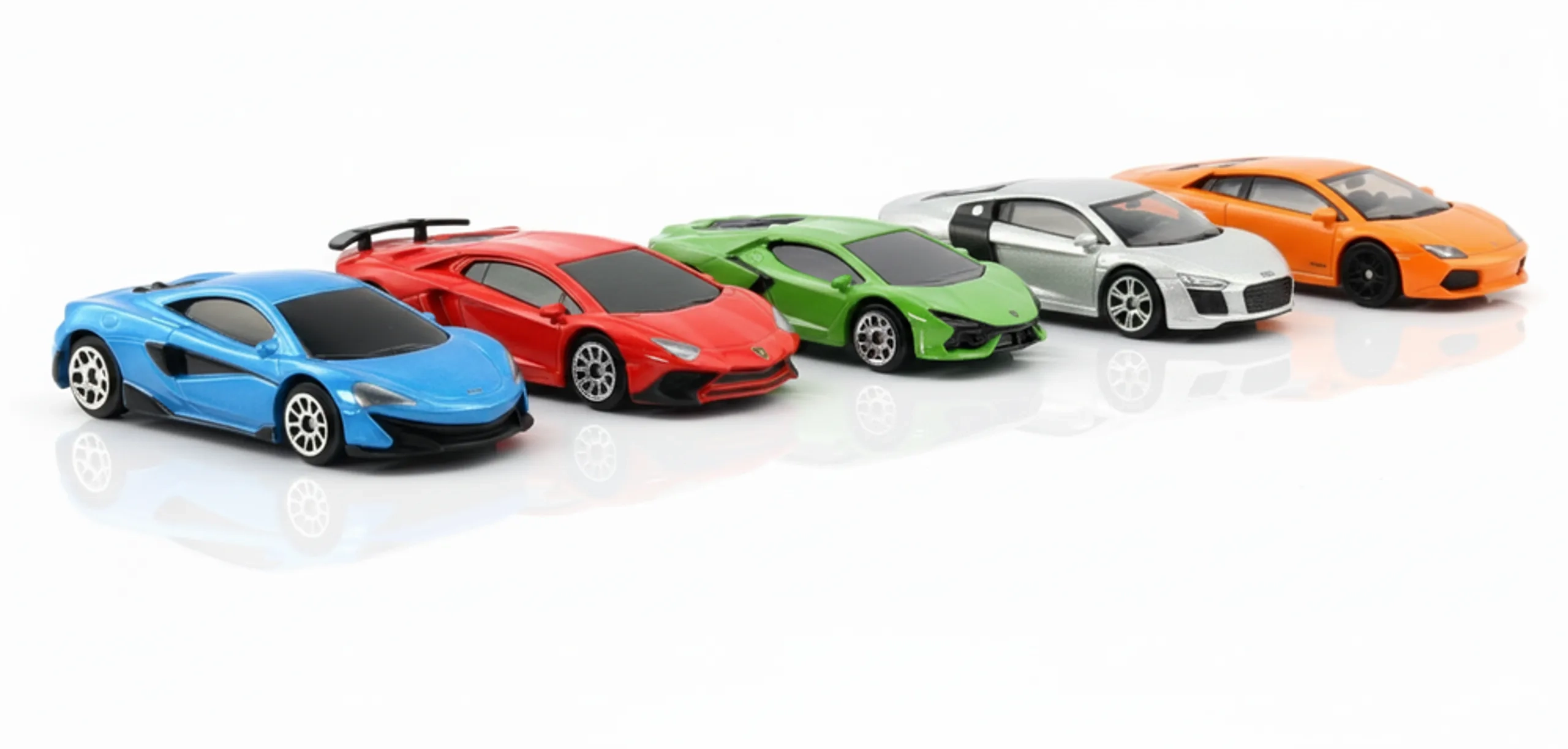D-Power McLaren 600LT 1:64 5pcs + Audi R8 + Lamborghini Revuelto