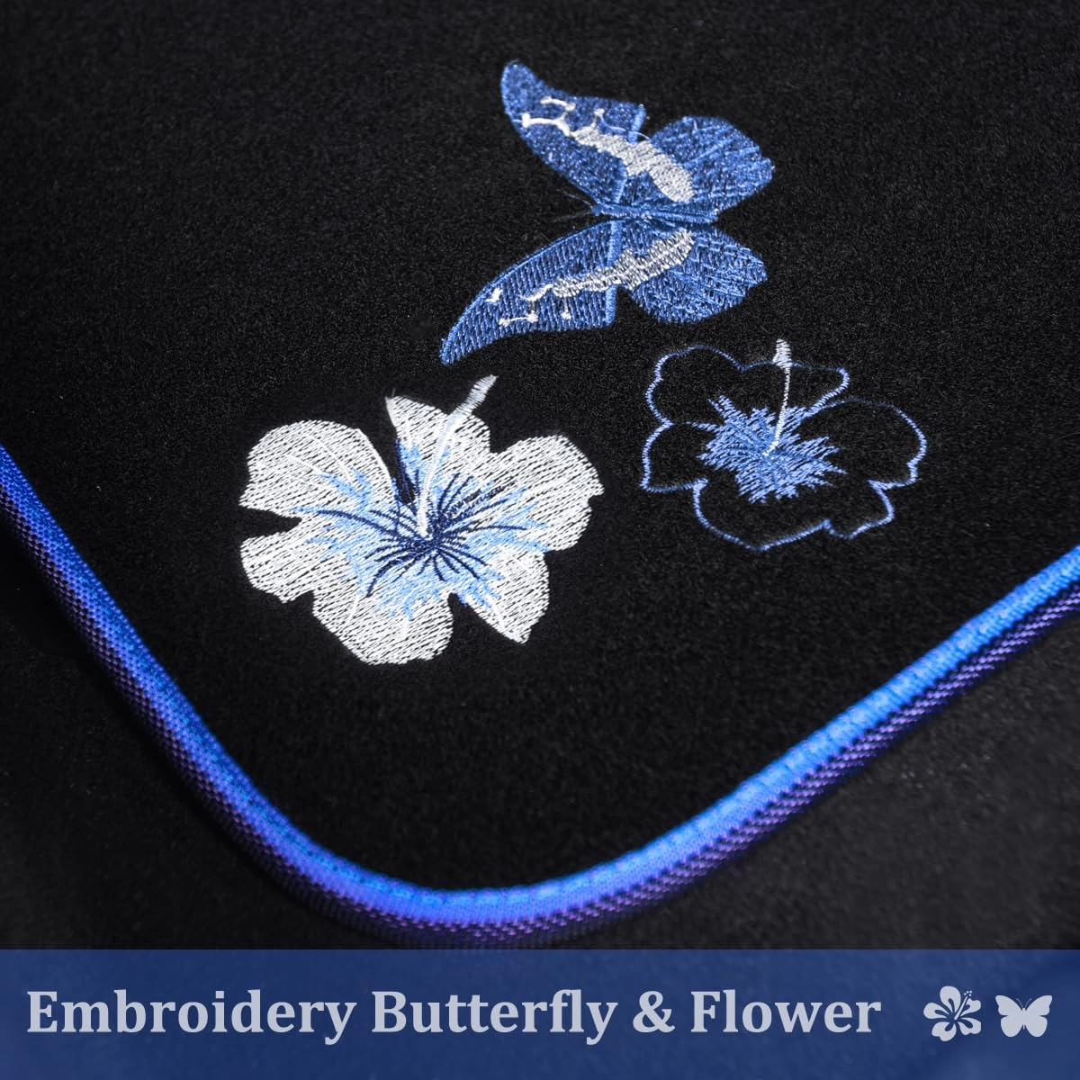 Embroidery Butterfly and Flower Car Floor Mats