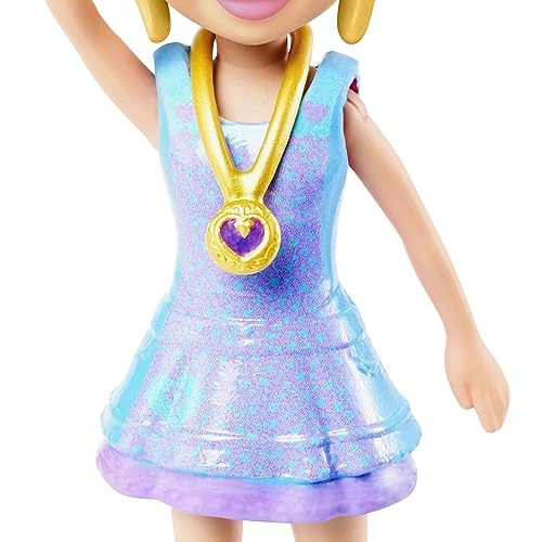 Polly Collectible Doll - 3 1/2" Tall Blue and Purple Dress