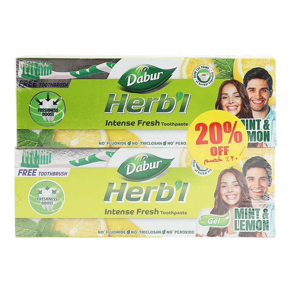 Dabur Intense Fresh Mint & Lemon Toothpaste 2 x 150 g
