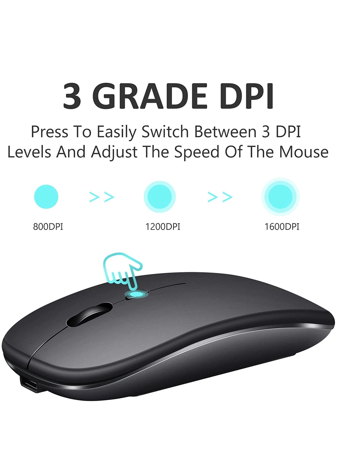 LED Rechargeable Slim Silent Mouse - Wireless