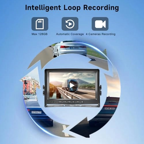 9 Inch LCD Monitor - 1024*600 + Colour Weatherproof Backup Camera - Night Vision Wired 1280H x 960V