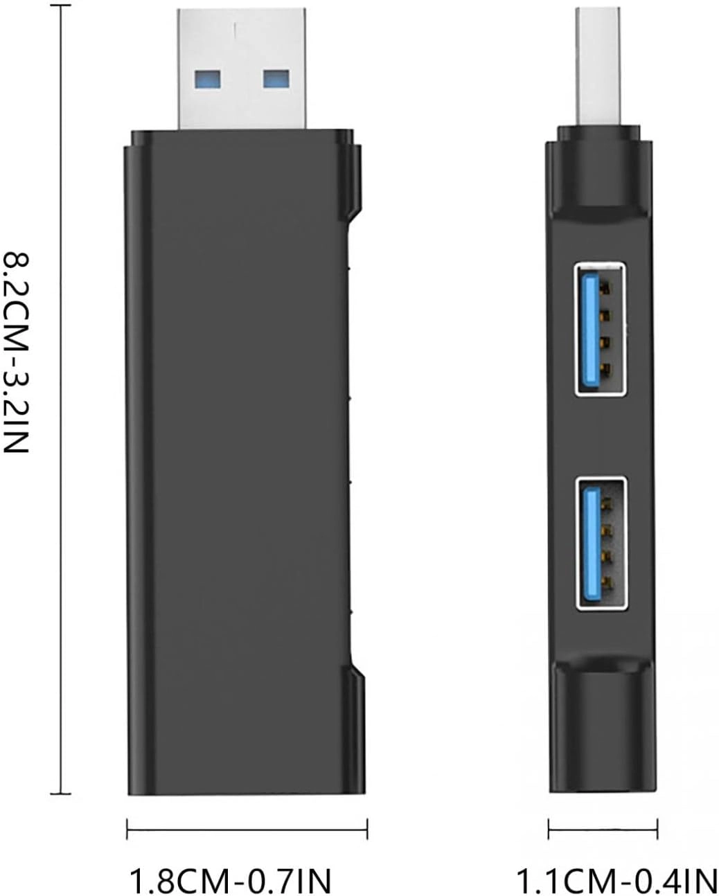 USB C Hub Multiport Adapter - 3 Port USB 3.0 Black