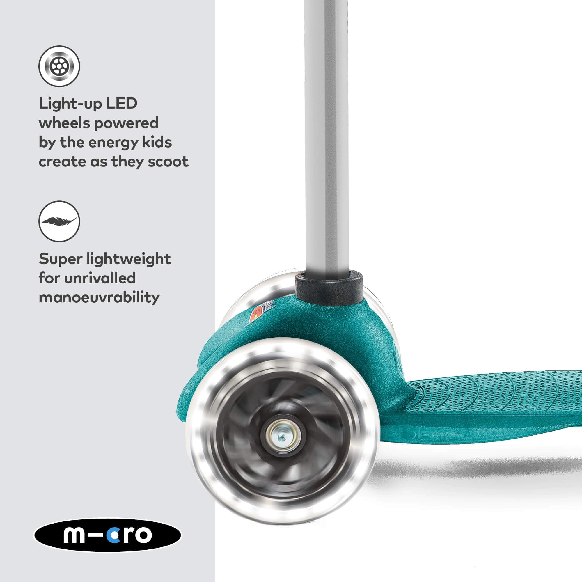 Mini Plus 3-Wheel Kick Scooter – 120/85 mm LED