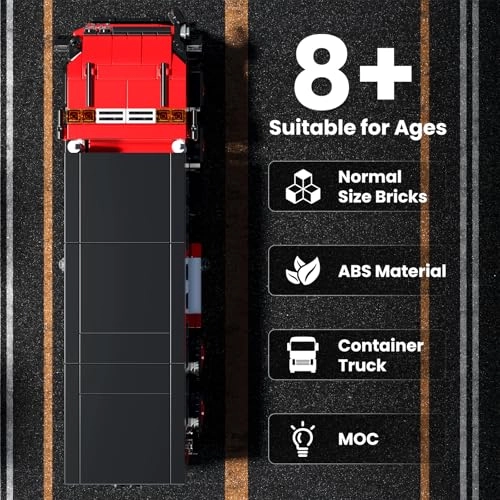 Container Truck - 630 Pieces Red