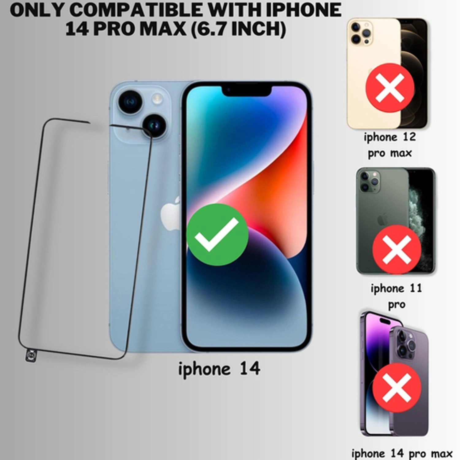 Clear Tempered Glass Screen Protector for iPhone 14