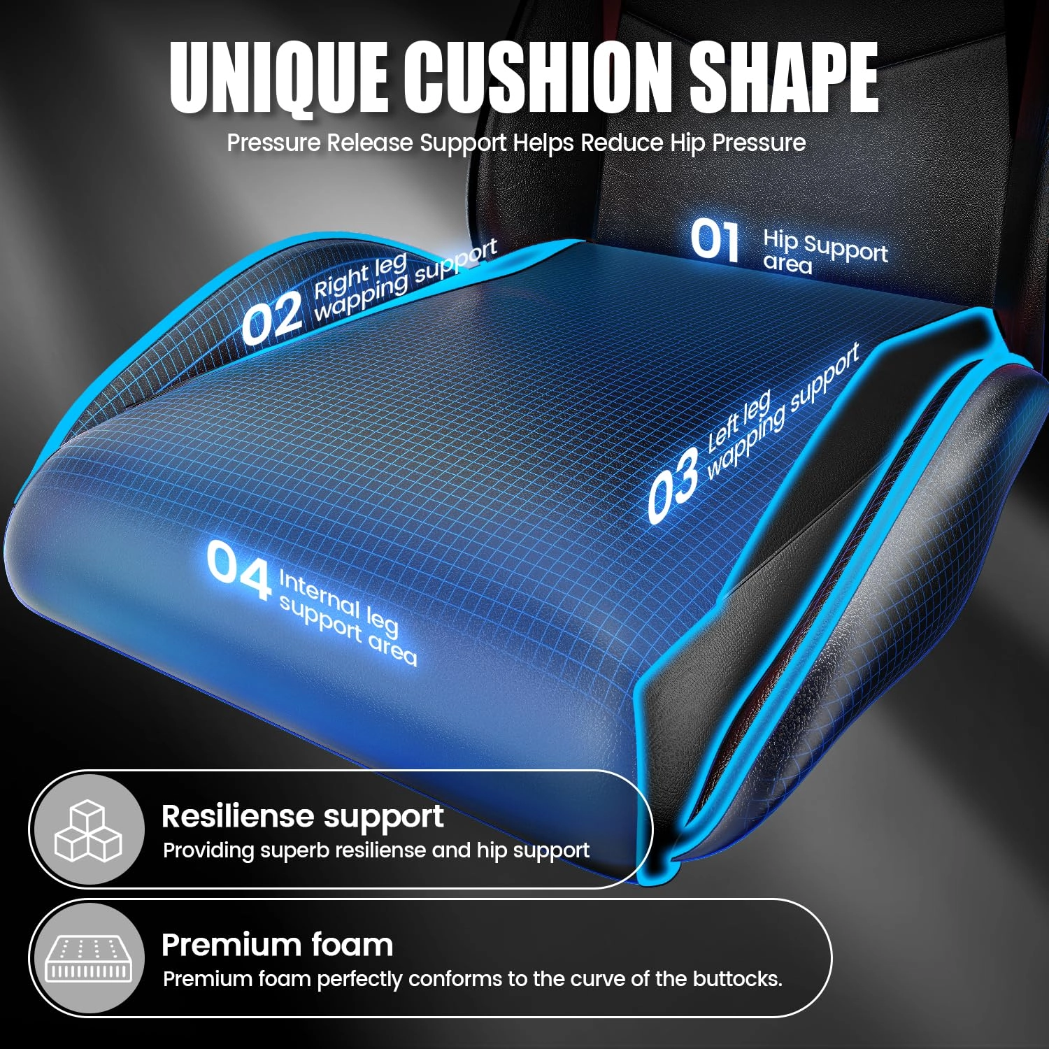 A gaming chair - Adjustable Height Reclining Feature
