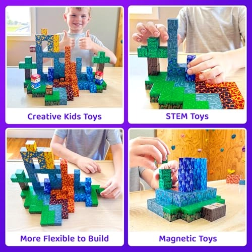 Magnetic Building Blocks - 100 pcs Forest & Mining