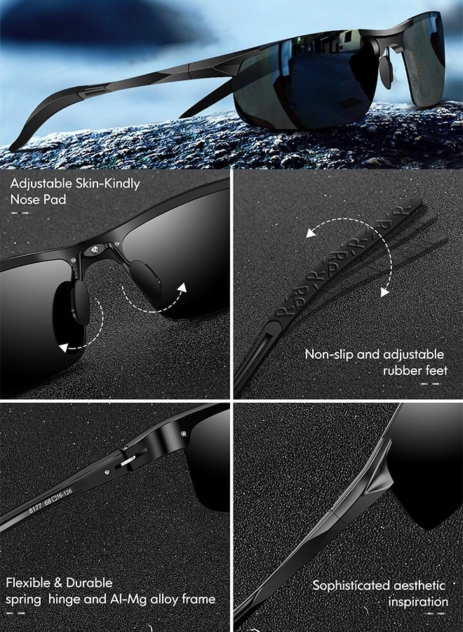 Polarized Sports Sunglasses - 62 mm Black