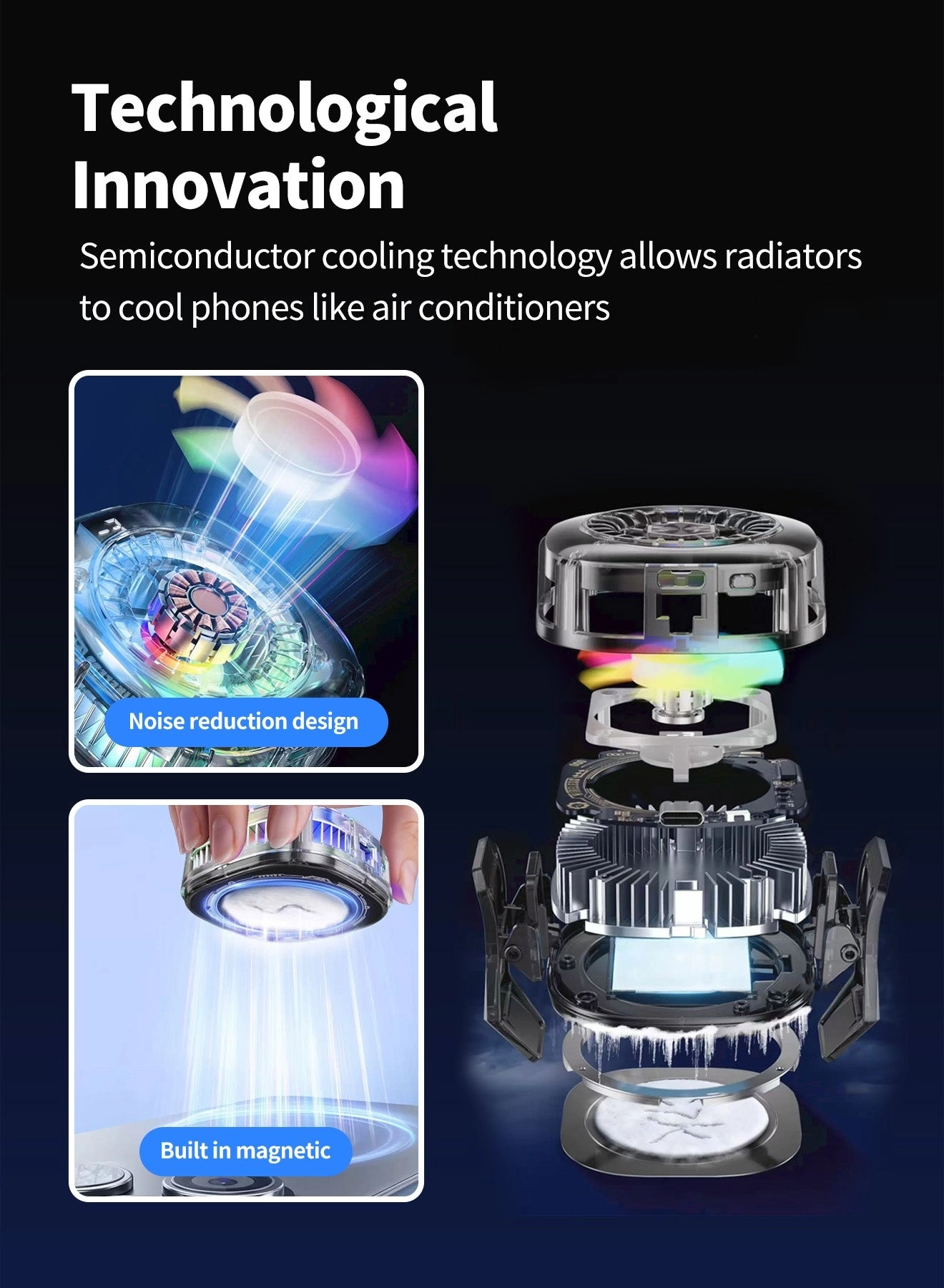 Magnetic Phone Cooler - Semiconductor 3-Speed Digital Display