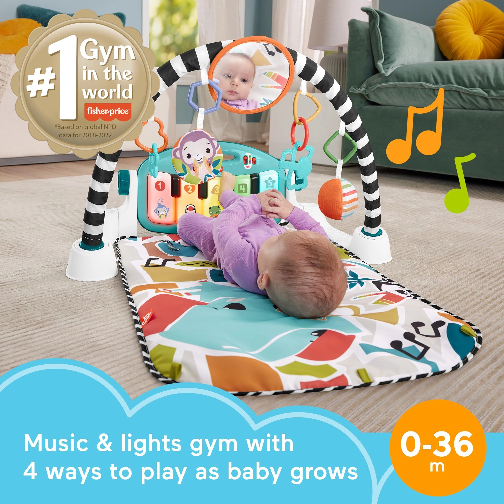 Glow & Grow Kick And Play Piano Gym - Multicolor