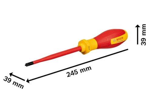 VDE Insulated Slotted and Pozidriv Screwdriver PZ2 x 125mm