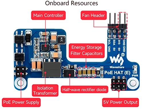 POE HAT (E) - 5V/2.5A DC 37V~57V DC 802.3af