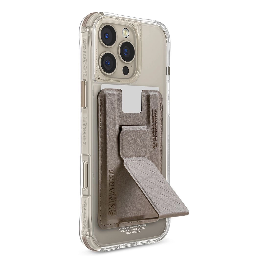 Skinarma Saido Mag-Charge Case with MagSafe for iPhone 16 Pro Max + Kado Magnetic Cardholder Gold
