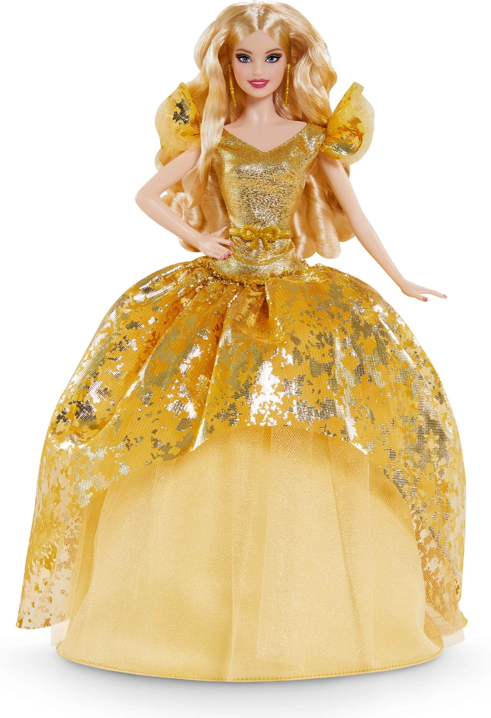 Mattel Barbie Signature 2020 Holiday Barbie - 12-inch Blonde Long Hair Golden Gown Ages 6+