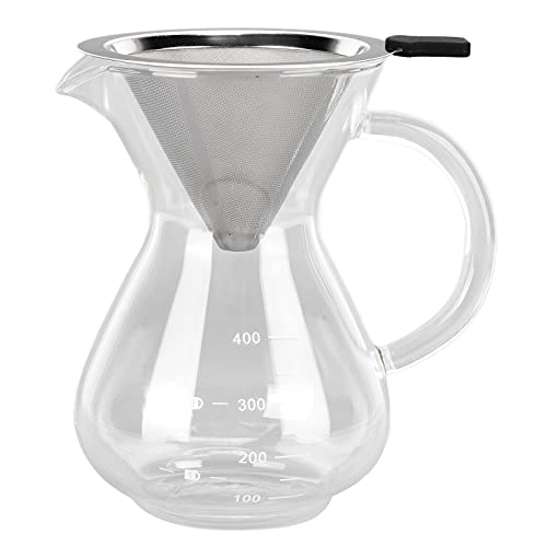 Coffee Teapot - High borosilicate glass + stainless steel 400 ml