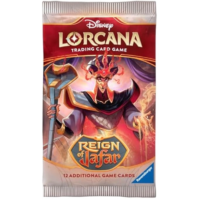 Ravensburger Verlag GmbH; service@ravensburger.de Disney Lorcana Reign of Jafar Booster Pack - English 12pcs