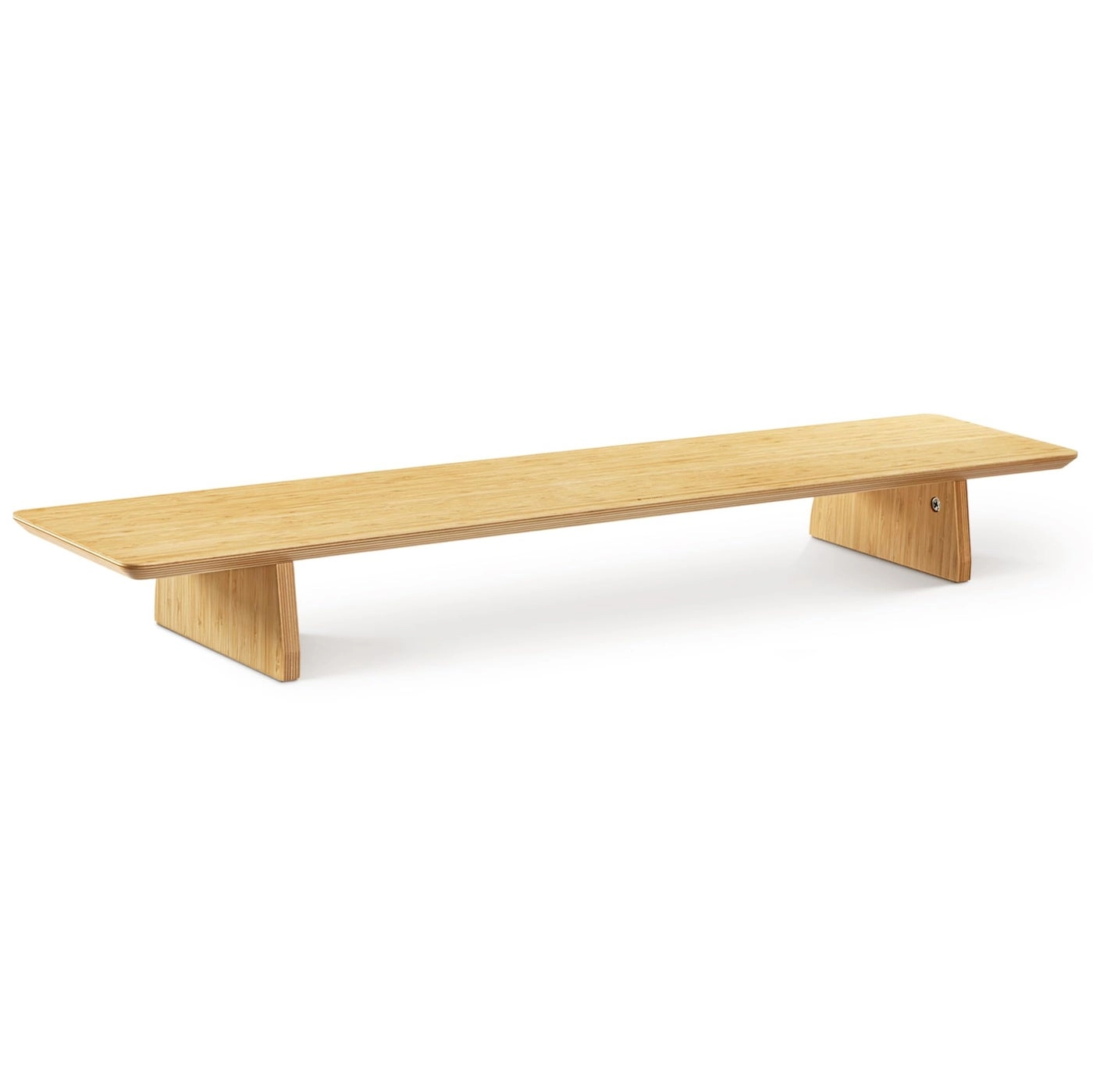 Dual Monitor Stand - Real Wood Double Width