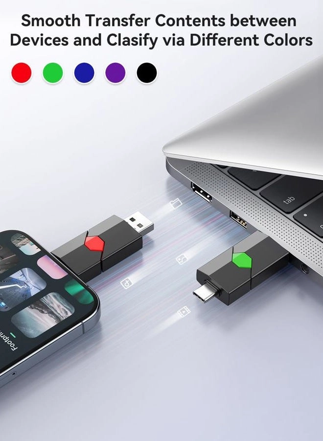 USB C Flash Drive - USB 2.0 Type-A + Type-C 64GB