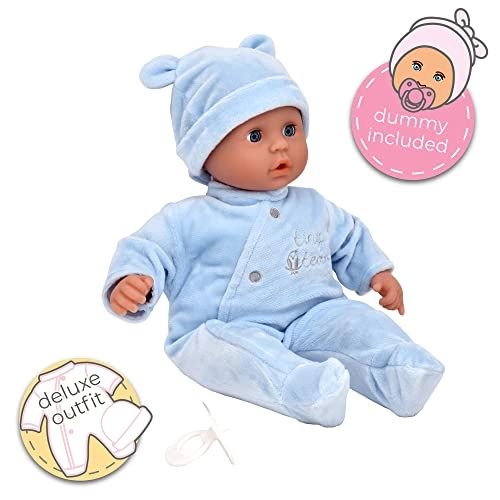 Tiny Tears Baby Soft - 38cm soft bodied sleeping eyes deluxe blue outfit Ages 10m+